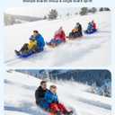 Sled, Snow Sled for Kids and Adults, Racer Downhill Sprinter Snow Sled 35" for 1-2 Riders with Pull Rope and 2 Handles, Utility Pull Sled Skiing, Ice Fishing, Deer Hunting, Firewood, Work Cargo, Gift