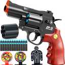 Toy Gun Soft Bullet Pistol Foam Blaster, Shooting Game Education Realistic Revolver Model Fake Guns, a Surprise Gift for Teens Birthday Christmas (Black)