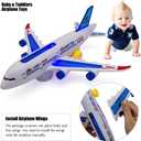 2 x Tipmant Baby Toddler Electric Airplane Vehicle Car Toy Electronic Plane Aircraft, Automatic Driving, Music, Flash Light Kids Birthday Gifts