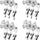 Simple Deluxe 12 Pack Clamp Lamp Light With 8.5 Inch Aluminum Reflector Up To 150 Watt E26 Socket No Bulb Included 6 Feet 18 2 Spt 2 Cord White Metal