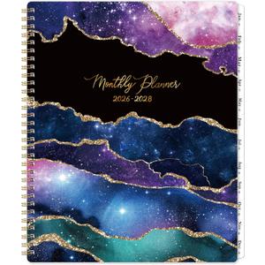Monthly Planner 2026-2028 - 2 Year Planner 2026-2028, Jul.2026 - Jun.2028, 9" x 11", 2026-2028 Monthly Calendar, Calendar Planners with Inner Pocket, Twin-wire Binding, Tabs - Star