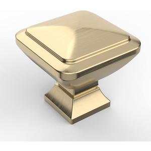 Asidrama 20 Pack 1-1/4 inch Brushed Brass Kitchen Cabinet Knobs - Gold Dresser & Drawer Knobs (Single Hole Knob)