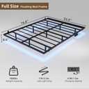 Floating Bed Frame Full Size,Full Bed Frame with LED Lights & Outlets