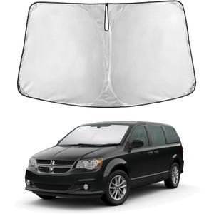 EcoNour Windshield Sunshade Compatible for Dodge Caravan 2008-2018 2019 2020, (Not for Dodge Grand Caravan) Sun Visor for Front Window Sun Shade Cover, UV Heat Protector, Car Accessories