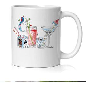 Mahjong Cocktail mug Gifts for Mah Jong Lover Players,mahjong gifts for women,Mah jong Accessories Ceramic Coffee Tea Mug 11 oz
