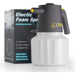 2L/4000mAH Electric Foam Sprayer, One-Click Start, No Pressure Auto Foam Sprayer with USB, Suitable for Home, Garden and Car Beauty and Cleaning, Car Washing Accessories