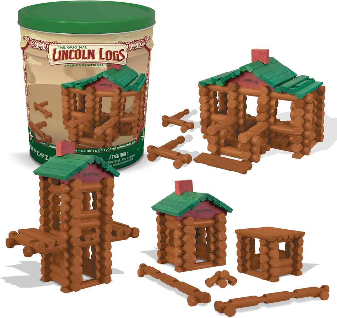Lincoln Logs 100th Anniversary Tin, 111 Pieces