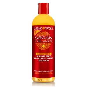 2pcs Creme of Nature Sulfate-Free Moisture & Shine Shampoo, Gently Cleanses, Hydrates & Detangles, Infused with 100% Pure Argan Oil from Morocco, 12 fl oz