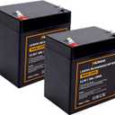 NERMAK 12V 5Ah LiFePO4 Deep Cycle Battery 2 Pack, 2000+ Cycles Lithium Iron Phosphate Rechargeable Battery for Solar Power,Lighting, Power Wheels, Fish Finder and More, Built-in 6A BMS
