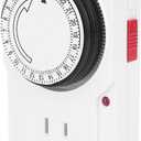 Focket Mechanical Outlet Timer, 15 Minute Intervals 24 Hour Programmable Electrical Timer with Anti Interference for Water Dispenser Water Heater Air Conditioner Rice Cooker