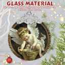 3" Stained Glass Christmas Decoration, Christmas Ornaments, Heirloom Keepsake, Gift Exchange, Gift Idea, Bauble Present - Little Angel