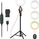 9 Inch Dimmable LED Ring Light with Phone Holder and 50'' Extendable Tripod Stand Selfie Ring Light Kit with Wireless Remote Circle Light with 3 Modes for Smartphone YouTube TikTok