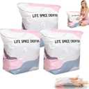 3 PACK No-Pump Vacuum Storage Bags, Cube Compression Life Space Saving Storage Bags, No-Pump 3D Large Vacuum Storage Compression Bag for Clothes and Bedding (27.6" × 19.7" × 12.5")