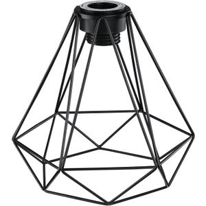 Metal Pendant Lamp Shade Cover, 8 Inch Black Hanging Light Bulb Cage Covers Guard, Industrial Iron Replacement Light Shade, Vintage Light Fixture Covers Decorative Shade Only,1 Pack,E26