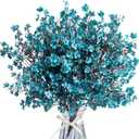 Babys Breath Artificial Flowers 8 Bundles Real Touch UV Resistant Fake Flowers Silk Faux Flowers for Vase Home Office Wedding DIY Floral Indoor Outdoor Centerpiece Table Decoration (Peacock Blue)