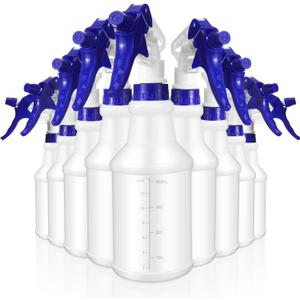 10 Pack Spray Bottles 16 Oz Empty Water Spray Bottles for Cleaning Heavy Duty Refillable Squirt container with Measurements Adjustable Nozzle for Household Commercial Industrial(Blue) (Stylish Style)