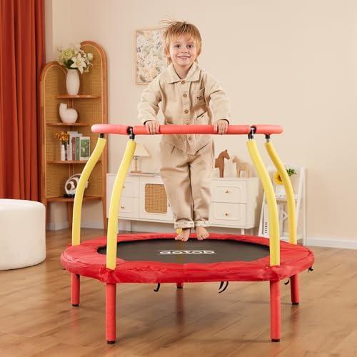 AOTOB 48 INCH 4FT Mini Trampoline for Kids Toddler with Enclosure Net, Safety Pad & Heavy Duty Frame Indoor, Max Load 220lbs, Prefect Gifts for Boys and Girls