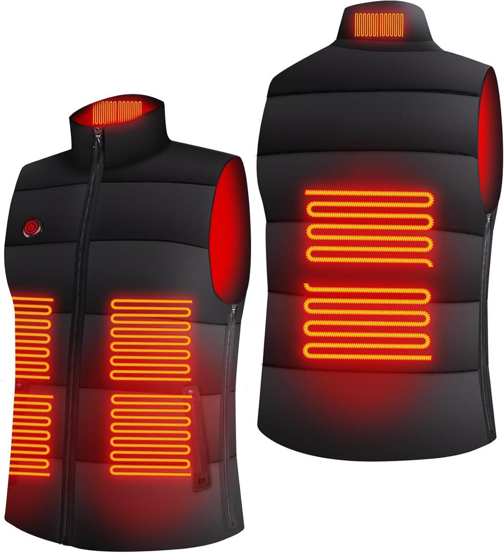 YBWLCLO Heated Vest for Men and Women with Side Zipper - Adjustable Fit and 3-Temp Electric Vest (Battery Not Included) (Large-X-Large)