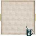 HofferRuffer Extra Large Square Serving Tray, Elegant Faux Leather Ottoman Tray with Gold Hardware Handles, Serve Tea, Coffee or Breakfast in Bed, 24 x 24 inches (Light Grey, 24" x 24" x 2")