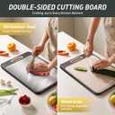 Stainless Steel Cutting Board, Non Toxic Cutting Board for Kitchen Double Sided Food Grade, Chopping Board for Meat/Vegetables, Kitchen Gifts Easy to Clean 2025 New Upgrade Large Size (16"L x 11"W) (Dark Gray)