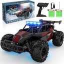 BLUEJAY Remote Control Car, 2.4GHz High Speed 33KM/H RC Cars Toys, 1:12 Monster RC Truck Off Road with LED Headlight and Rechargeable Battery Gifts for Adults Boys 8-12 (Burgundy Red)