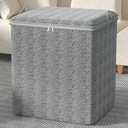 210 L Storage Bins, Foldable Closet Organizers with Handles, Large Collapsible Bags for Clothes, Comforters, Blankets & Pillows, Gray 1PC