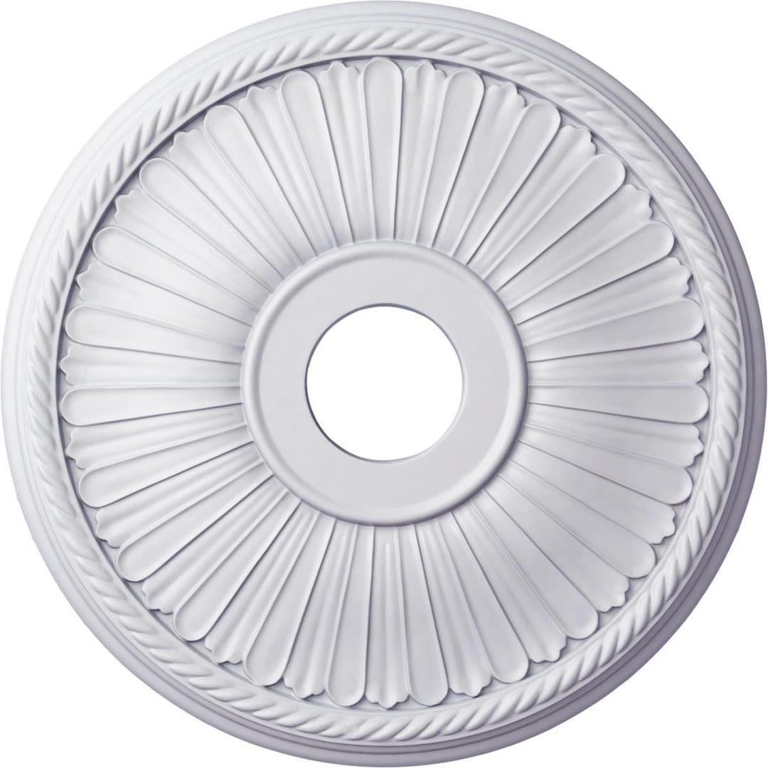 Ekena Millwork CM20BE1 20 1/8-Inch OD x 3 7/8-Inch ID x 1 7/8-Inch Berkshire Ceiling Medallion (Primed)