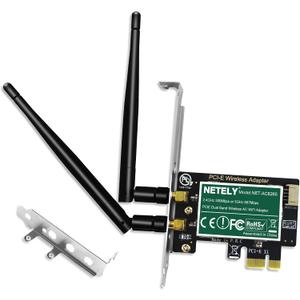 NETELY Dual Band Wireless-AC 1200Mbps PCIE WiFi Adapter with Bluetooth 4.2 for Windows 7, 8.x, 10, 11 64bit System Desktop PCs, 2.4GHz 300Mbps and 5GHz 867Mbps PCIE WiFi Card (NET-AC8265)
