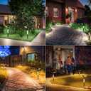 EMANER Solar Lights Outdoor 2-Pack, 2000LM Big Solar Light, Cool and Warm White Pathway Light Warm & Cool White, Dusk to Dawn Stay On Walkway Lights 2200mAh for Garden Sidewalk Yard (Black)