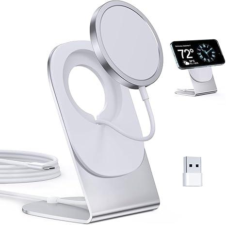 Magnetic Wireless Charger Mag-Safe Charger for iPhone 17/16/15/14/13/12 Series Convertible Magnet Wireless Charging Stand/Pad with 5ft Cable for iPhone and AirPods 2/3/Pro 2/Pro