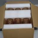 Loivttvv 12pcs Vintage Drinking Glasses Set, 12 oz Highball Glasses & 9 oz Embossed Ribbed Glassware Cups for Thanksgiving Cocktail, Juice, Coffee, Whiskey (Amber)