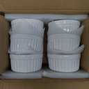 LE TAUCI Ramekins 4 OZ Oven Safe, Creme Brulee Ramekins, Pudding Custard Cups Souffle Ramiken, Dipping Sauce Dishes, Ceramic Ramekin Bowls Set of 6, White