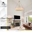 CATINER Modern 30" Crystal Glass Chandelier 12-Light Gold Chandeliers