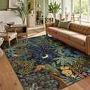 GarveeHome 5x7 Jungle Area Rug Washable Rugs for Living Room Bedroom, Soft Low Pile Non Slip Accent Floor Mat Animal Print Throw Rug Indoor Carpet Dining Room Playroom