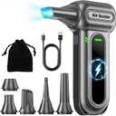 Electric Air Duster Cleaning Tools -180000RPM Super Power Cordless Air Duster, Rechargeable Brushless Motor Durable Blower, 4-Gear Adjustable Dust Blower Fan for Car, PC, Sliver (Silver)