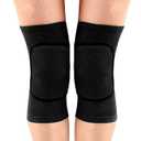 JUMISEE Kids Knee Pad, Anti-Slip Padded Sponge Knee Brace Breathable Flexible Elastic Knee Support for Football Volleyball Dance Skating Basketball Sports (Small(7-12 Years old), Pure Black)
