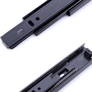 Drawer Slides 12 Inch Ball Bearing Full Extension 3 Section Slide Track Mounting Drawer Runners Slider for Cabinet Home Furniture, 2 Pack (Black 12 Inch)