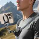 Magnetic Neck Mount for Phones,700mm Extended POV Phone Holder for Recording,Hands-Free Neck Holder for iPhone 1712 Series,Natural Shooting Angle & Comfortable Viewing,Gray