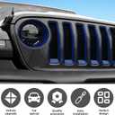 Grille Grill Insert+Headlight Turn Light Cover Compatible with 2018-2023 Jeep Wrangler JL JLU Sport/Sport S Only, Not for Sahara,Rubicon 4xe(Blue)