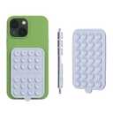 OCTOBUDDY - Silicone Double-Sided Suction Phone Case Detachable Mount - Hands-Free, Strong Grip Holder for Selfies & Videos - iPhone & Android Compatible - 2.5″ x 3.75″, Baby Blue