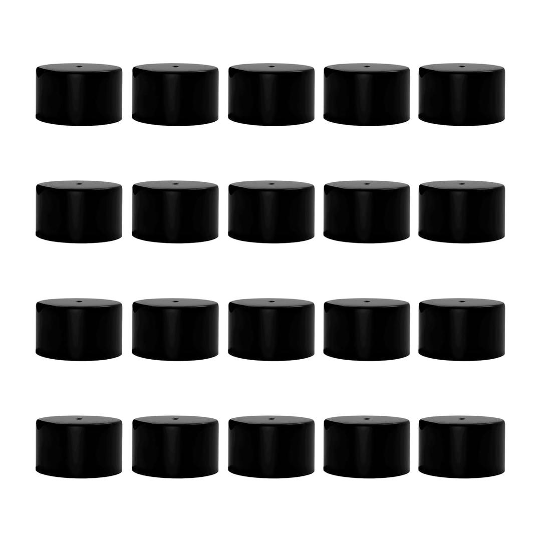 20Pcs Rubber End Caps ID 25mm (1 inch) Black Flexible Protective Caps Soft Elastic Dustproof Cover for Rod Tube Screw Bolt