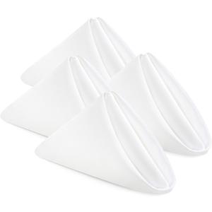 Utopia Home [24 Pack, White] Cloth Napkins 17x17 Inches, 100% Polyester Hemmed Edges, Washable and Reusable Ideal for Parties, Weddings and Dinners