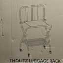 Foldable Luggage Rack with Wheels for Guest Room - Metal Frame Folding Suitcase Stand With 2 Shelves - Portable Luggage Storage Rack - Easy Assembly Suitcase Holder for Hotel, Travel and Bedroom