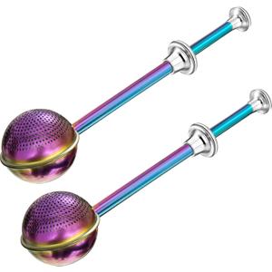JETKONG Baker's Dusting Wand for Sugar, Flour and Spices, Stainless Steel Powdered Sugar Shaker Duster Sifter, Set of 2 (Rainbow)
