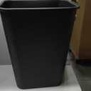 Amazon Basics Rectangular Commercial Office Wastebasket, Easy to Clean, Space-Saving, 10 Gallon, Black