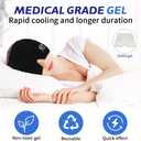 Migraine Relief Cap, Soothing Headache Ice Face Mask Products, Hot and Cold Therapy, Migraine Headache Relief Cap for Migraine, Sinus, Puffy Eyes, Tension, Stress and Hangover (Black+Pink)