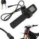 Throttle with Speedometer for Tutti Soleil 01, Grip and Dashboard LCD Display Digital Gauge Cluster Assembly for Tuttio Soleil01, Without M-Button, Black