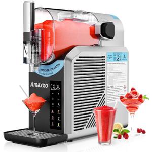 Slushie Machine for Home 15-60Mins - 88oz Slushy Machine Maker No Ice Needed Self Cleaning, Frozen Drink Machine, 7 Preset Programs for Margarita, Frapps, Milkshakes, Soda, Fruit Juice Slushies (68OZ, Silver)