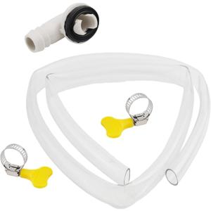 Portable Air Conditioner Drain Hose, 3/6ft AC Drain Hose Connector, Cutting Rubber Leakproof Drain Hose With Connecting Clamp, Replacement For Mini-Split AC Unit(3FT)