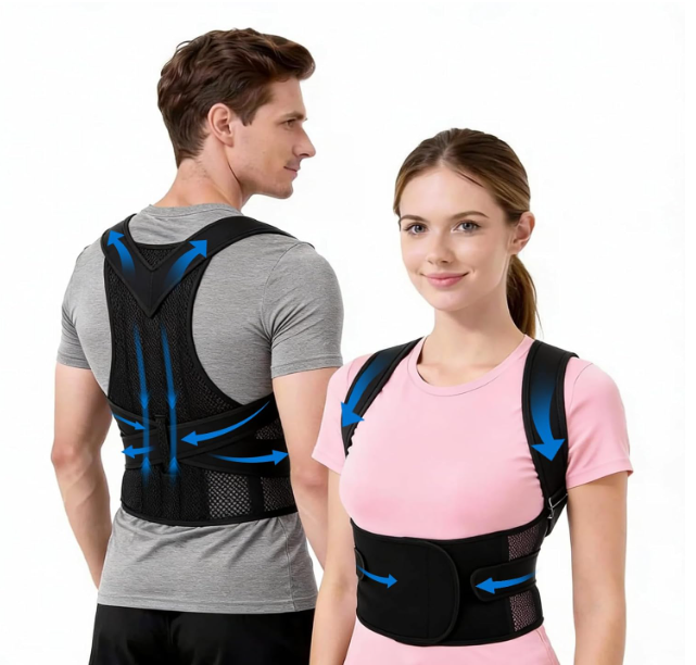 2pcs Back Brace Support Posture Corrector for Women & Men – Full Back Support for Upper, Mid & Lower Back Pain Relief, Ergonomic 3-in-1 System Improves Posture & Helps with Slouching, Rounded Shoulders, L (33–37 in waist) 
